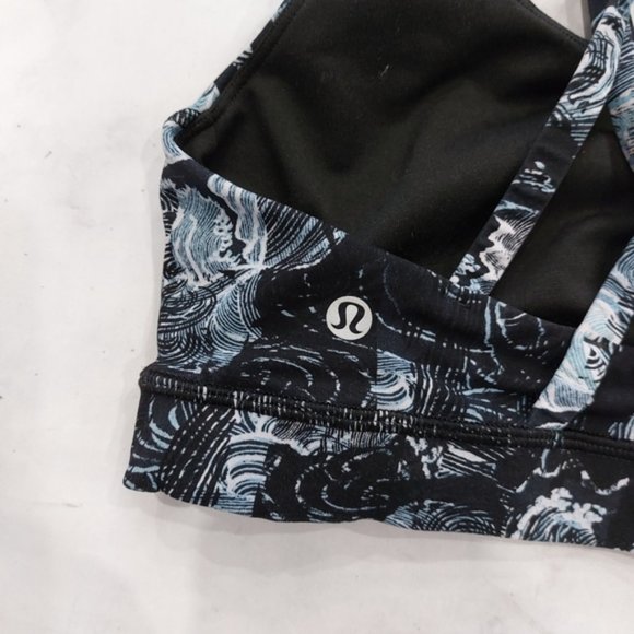 Lululemon Energy Bra Eternal Wave Starlight Black Size 6 - Picture 4 of 6